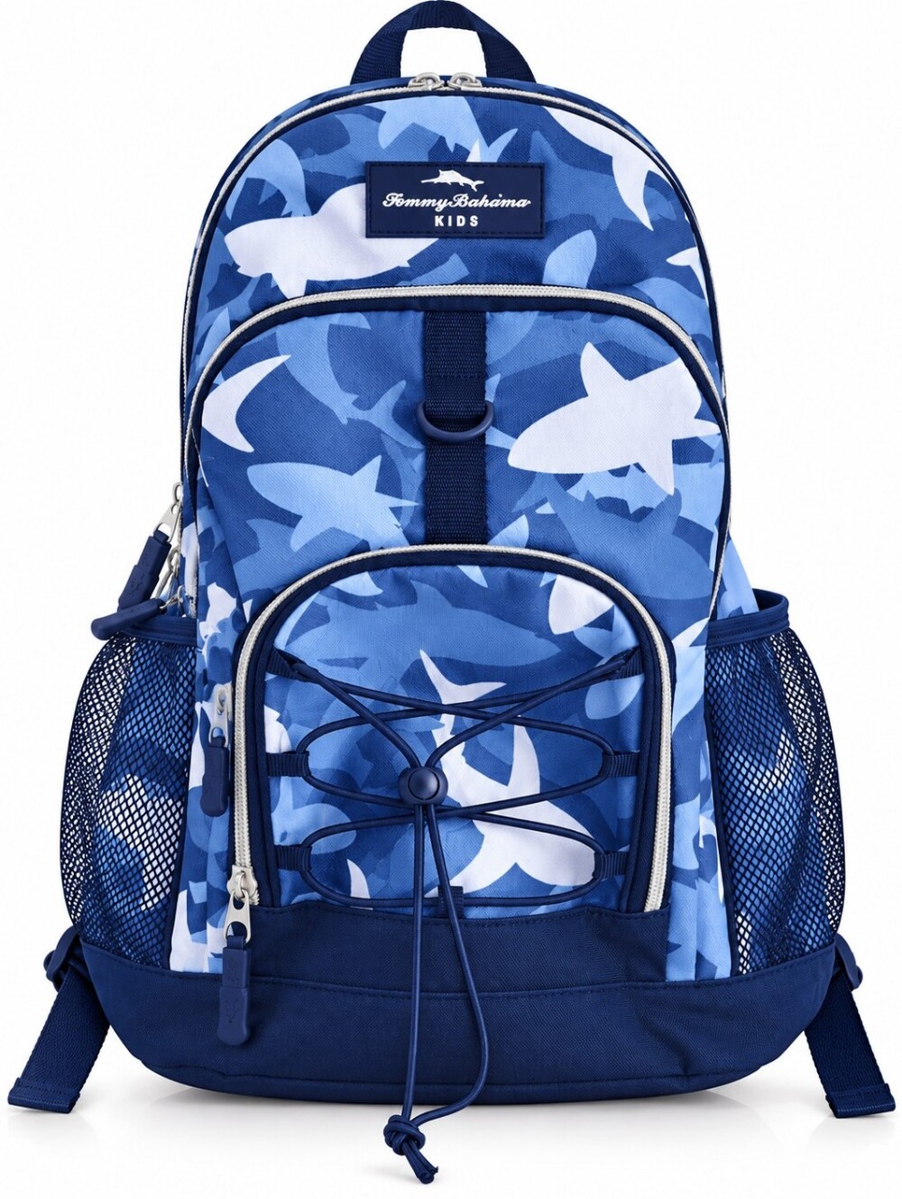 Tommy Bahama Blue Shark Print Backpack with Navy Accents